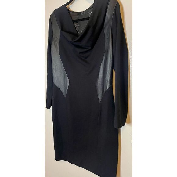 DS Lab black body con dress with leather panel inserts size 12 - Picture 8 of 14